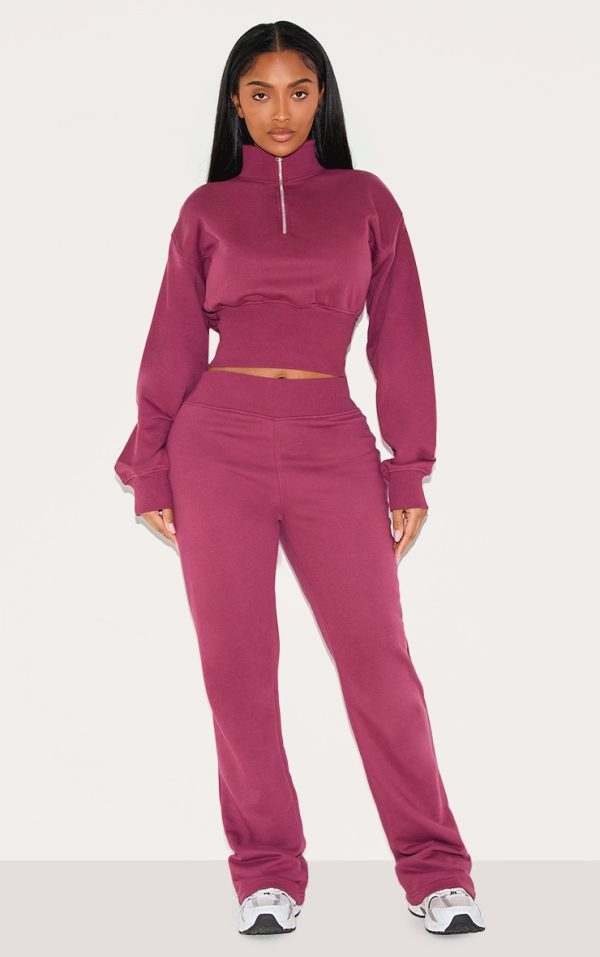 Shape Burgundy Ribbed Waistband Flared Pants