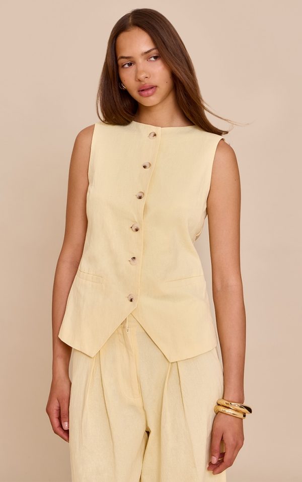Butter Yellow Tailored Vest