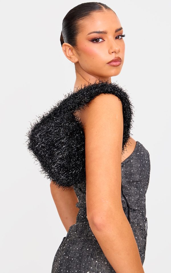 Black Tinsel Mini Handbag
