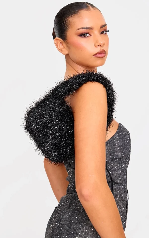 Black Tinsel Mini Handbag