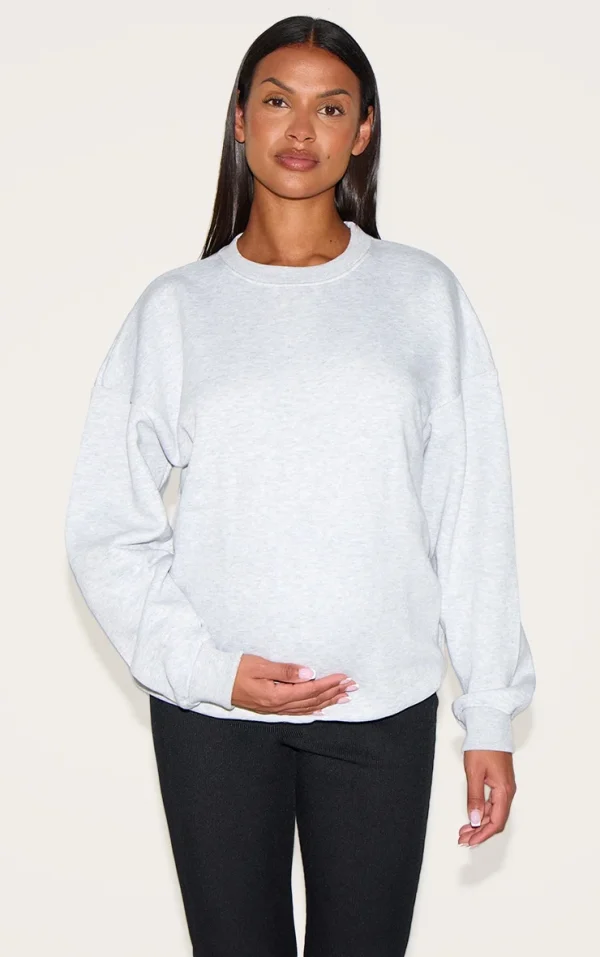 Maternity Grey Marl Basic Ultimate Sweatshirt