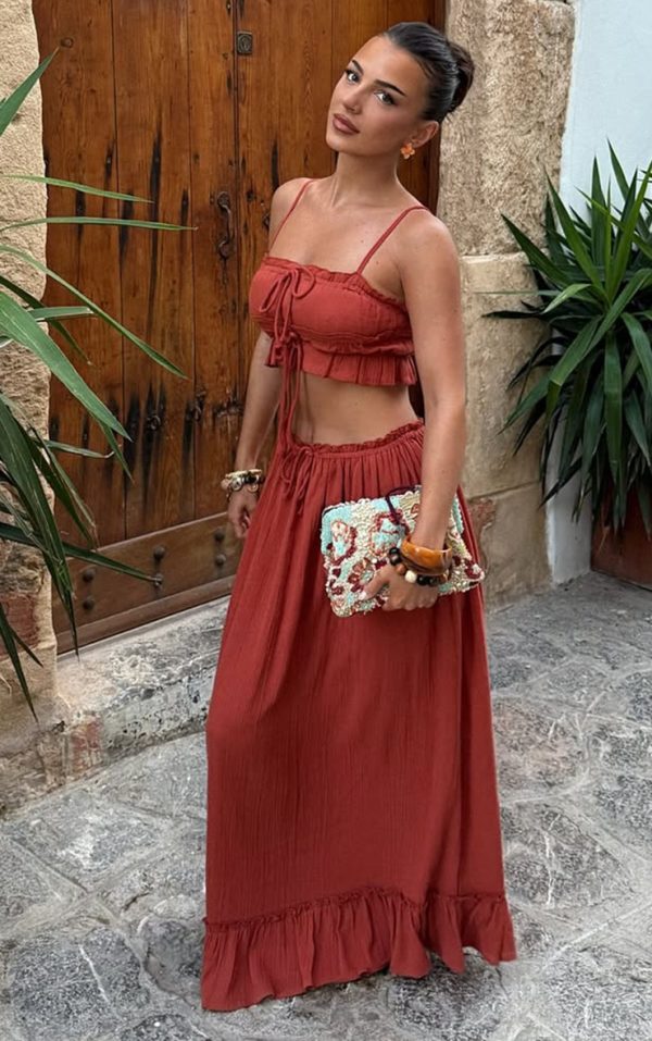 Rust Cheesecloth Cami Top