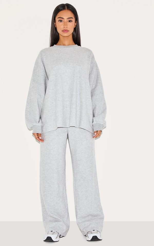 Petite Ash Grey Soft Touch Straight Leg Sweatpants