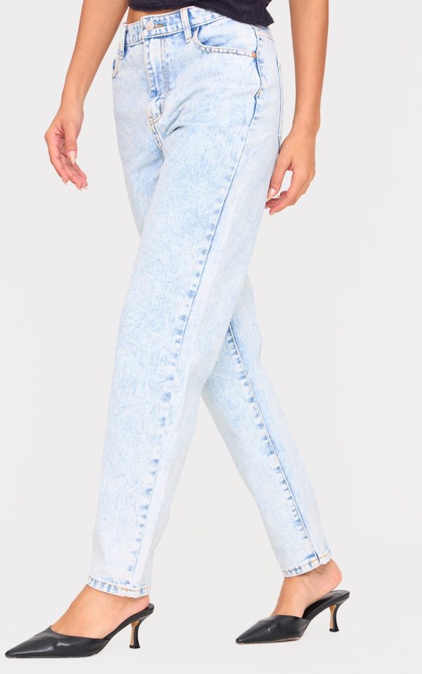 PRETTYLITTLETHING Acid Blue Mom Jeans