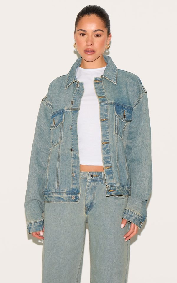 Vintage Blue Oversized Classic Denim Jacket