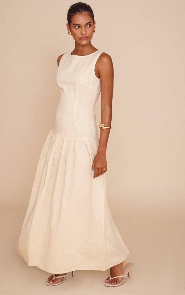 Butter Yellow Drop Waist Maxi Dress