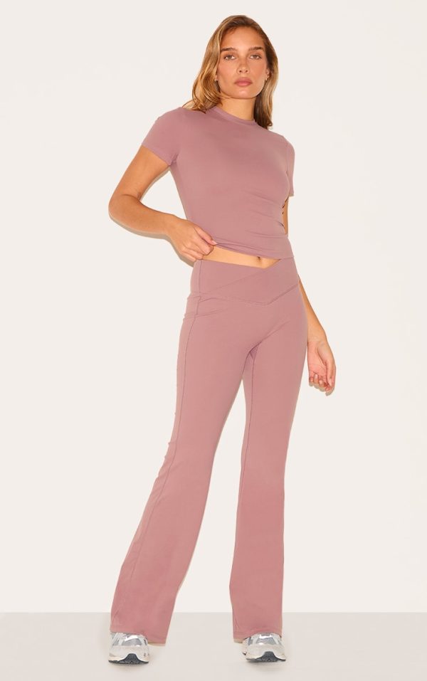Mauve Sculpt Wrap Waist Yoga Pants