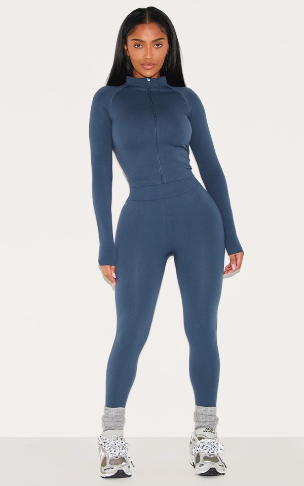Shape Navy Seamless Active Ruched Bum High Waisted Leggings