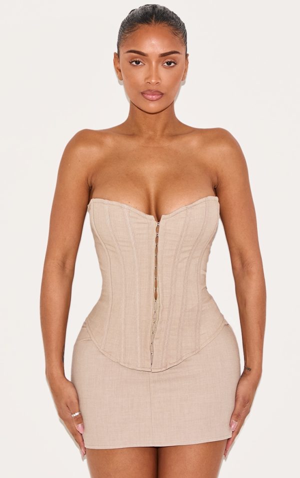 Shape Stone Lace Up Back Woven Corset