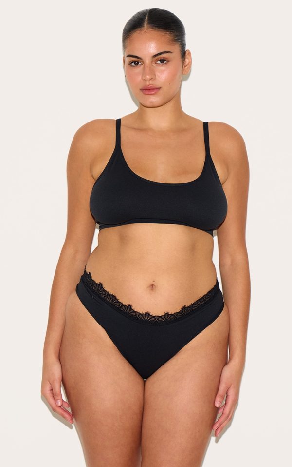 Black Scoop Neck Bra