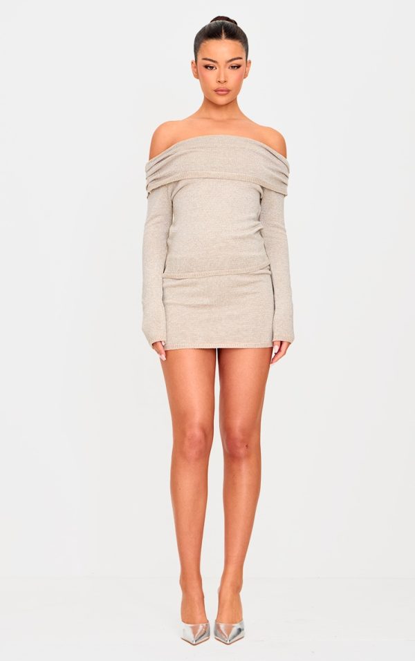 Silver Lurex Knit Micro Mini Skirt