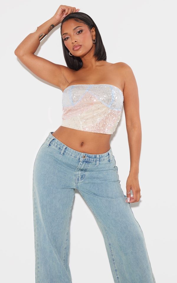 Shape Nude Ombre Sequin Bandeau
