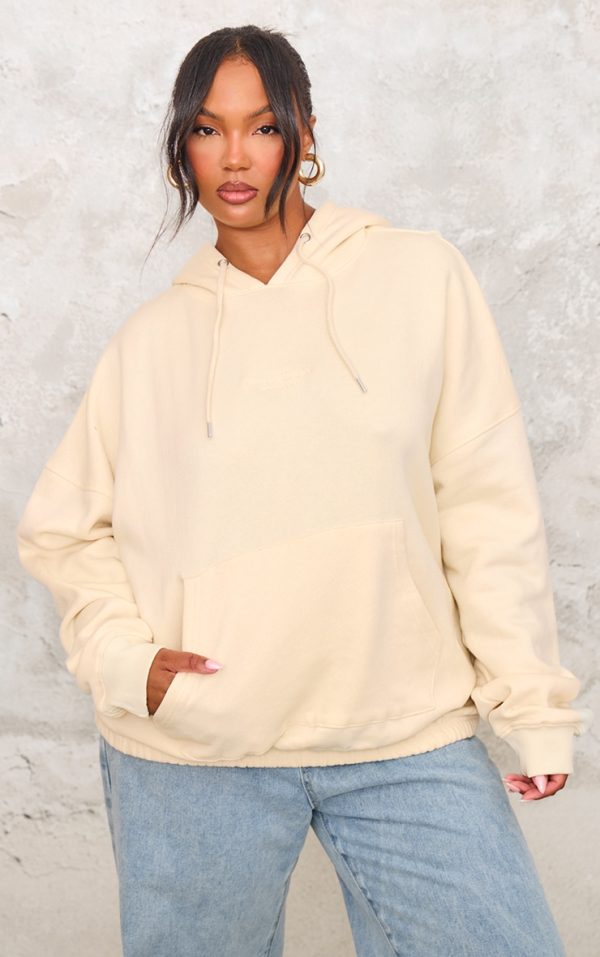 Plus Sand Graphic Oversized Hoodie