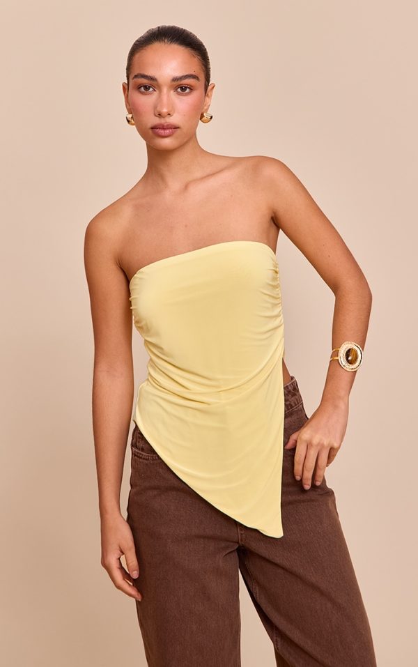 Lemon Double Layer Slinky Split Side Bandeau
