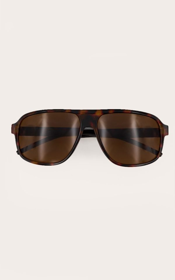 Brown Tort Slim Aviator Sunglasses