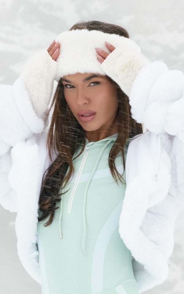 White Faux Fur Bubble Headband