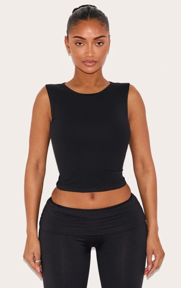 Shape Black Sculpted Longline Racer Top