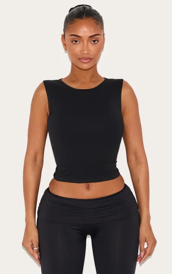 Shape Black Sculpted Longline Racer Top