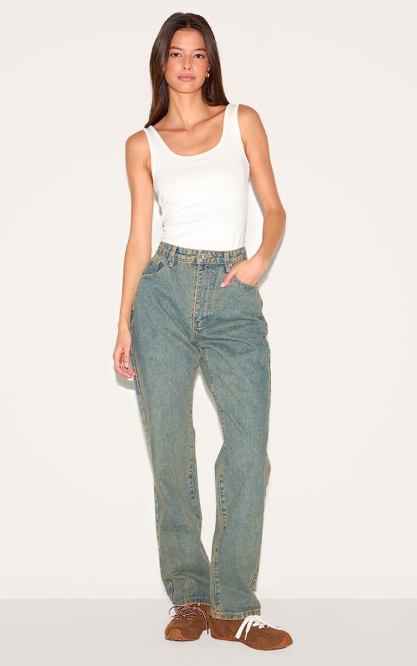 Vintage High Waist Straight Leg Jeans