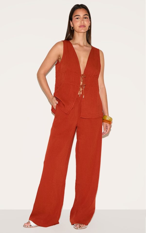Rust Straight Leg Pants