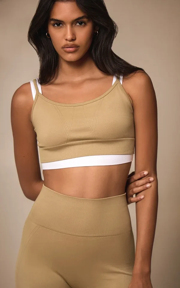 Olive Seamless Double Layered Sports Bra