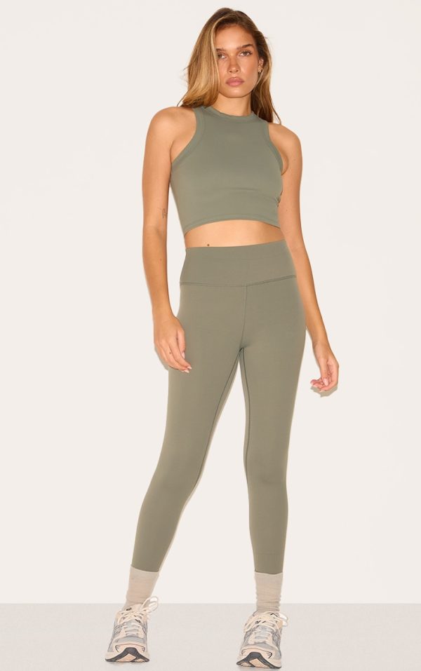 Olive Sculpt Cropped Gym Leggings