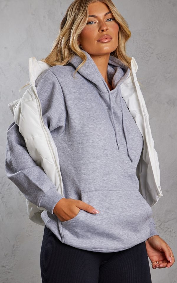 Grey Marl Oversized Sweat Hoodie