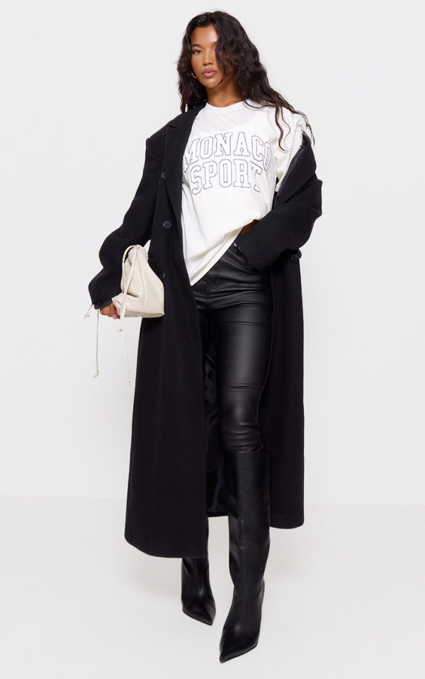 Black Hourglass Coated Skinny Jeans
