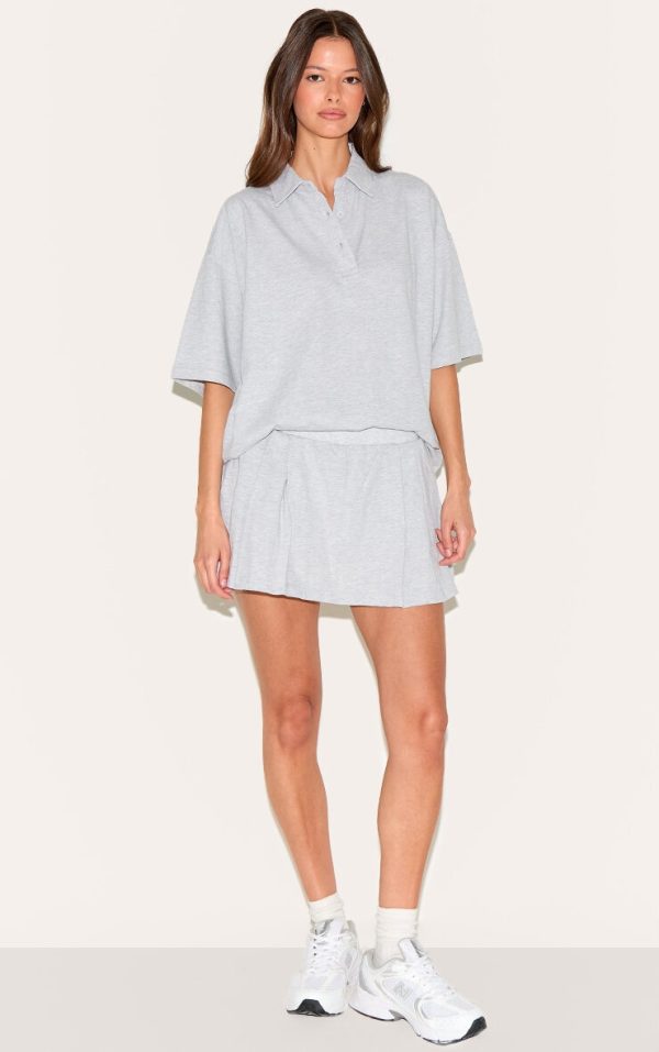 Ash Grey Pleated Mini Tennis Skort
