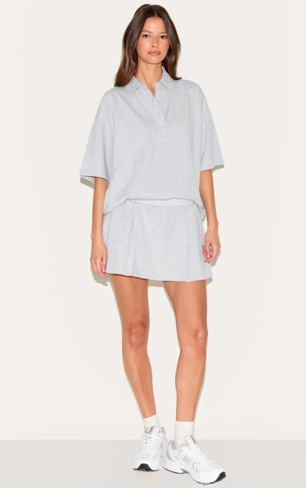 Ash Grey Pleated Mini Tennis Skort