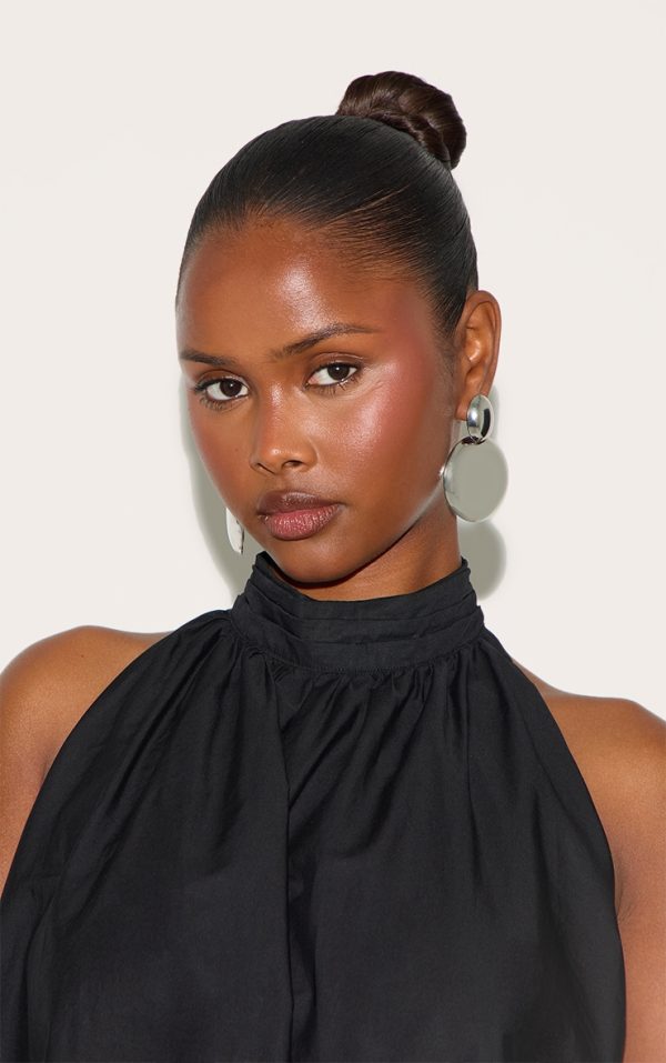 Silver Large Pebble Statement Earrings