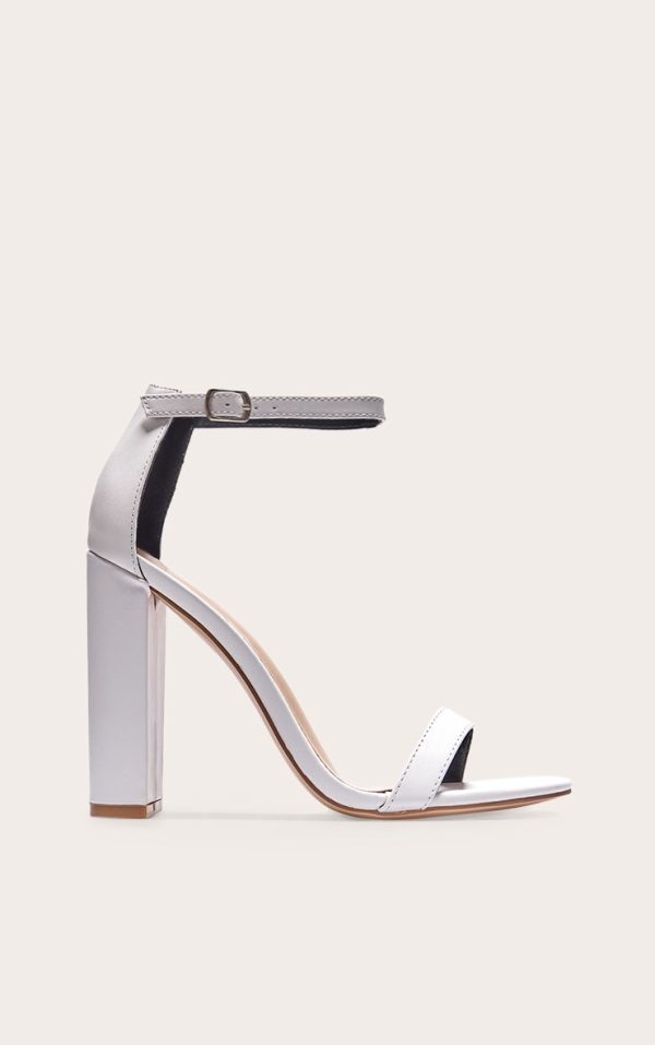 White May Blocked Heeled Sandal