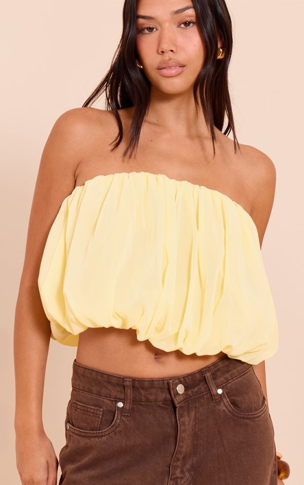 Lemon Chiffon Puff Ball Bandeau