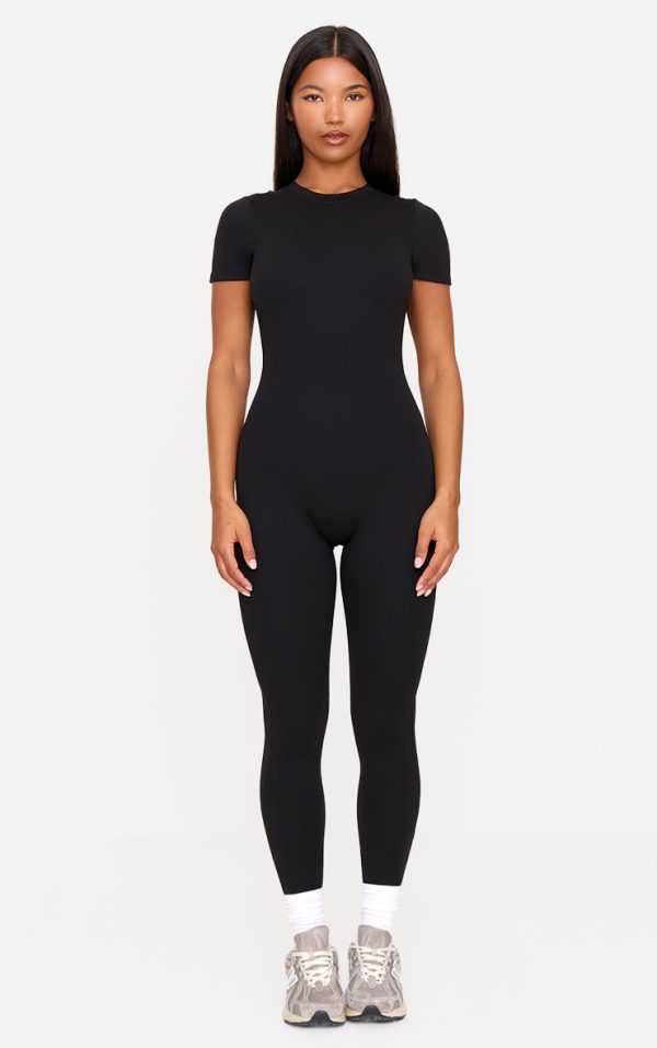 Black Ultimate Sculpt Short Sleeved Unitard