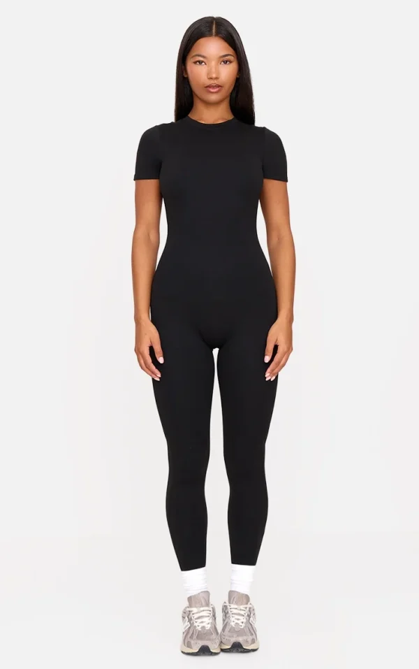 Black Ultimate Sculpt Short Sleeved Unitard