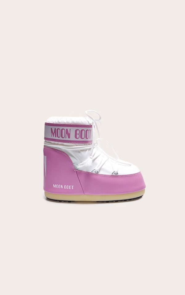 MOON BOOT Pink and White Icon Low