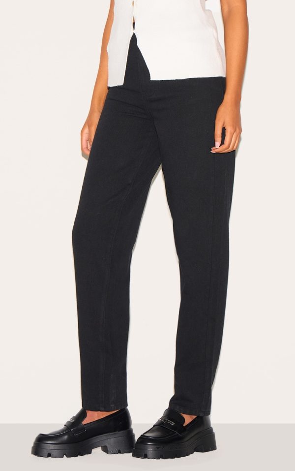 Tall Washed Black High Waist Mom Jeans