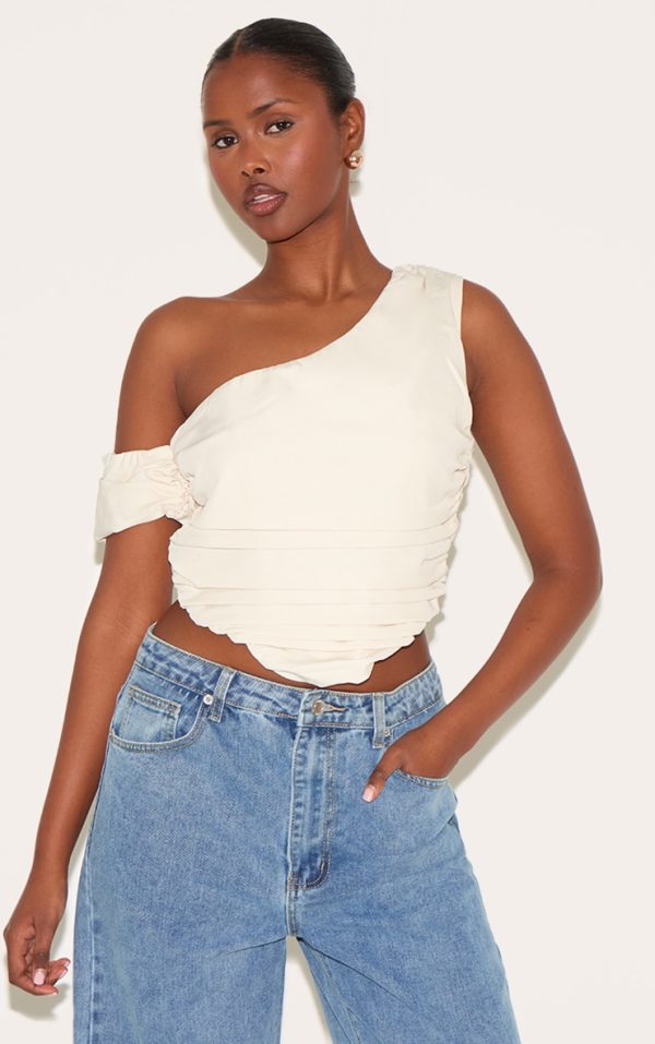 Cream Woven Drape Corset
