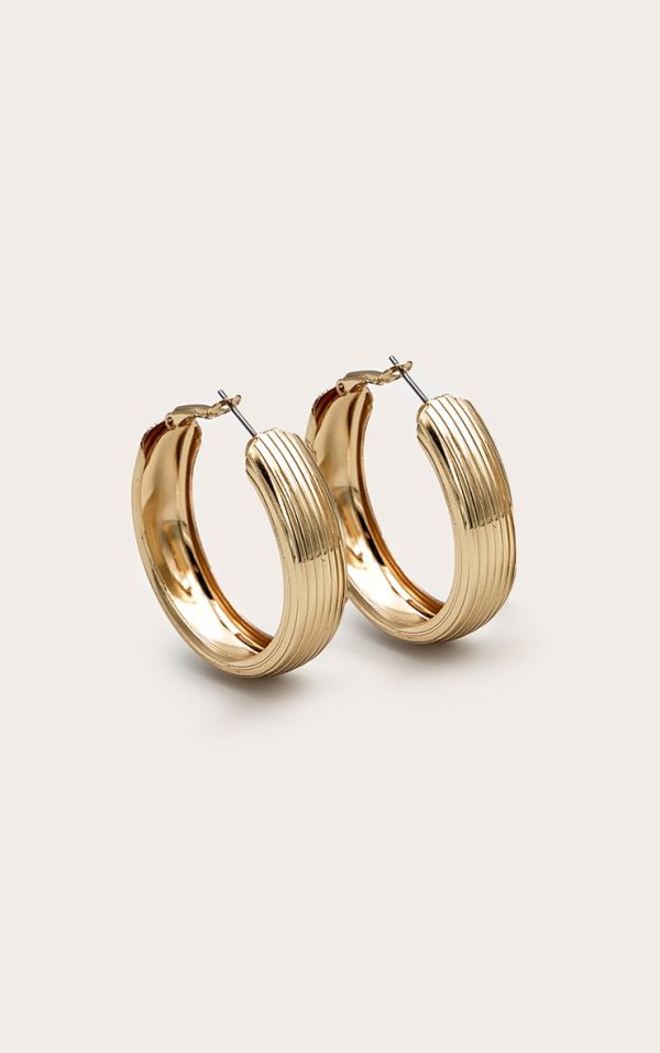Gold Ridge Chunky Hoop Earrings