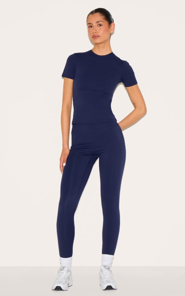 Tall Navy Sculpt High Waisted Gym Leggings