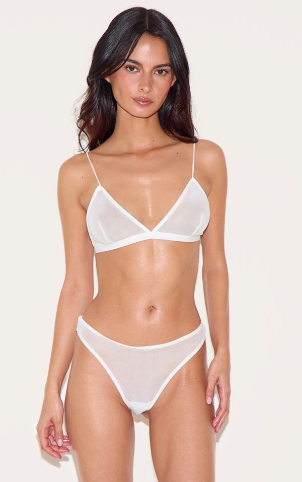 White Mesh Pack of 5 Basic Thongs