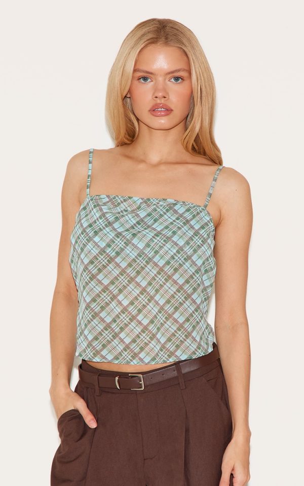 Green Check Sheer Cami