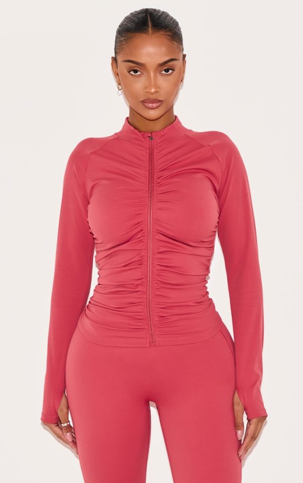 Shape Rose Active Ruched Zip Sports Jacket