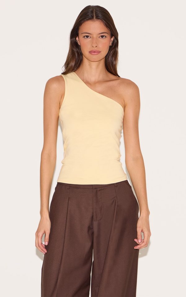 Almond Sleeveless One Shoulder Top