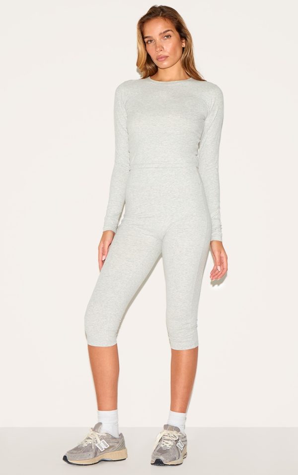 Ash Grey Sculpt Pedal Pusher Leggings