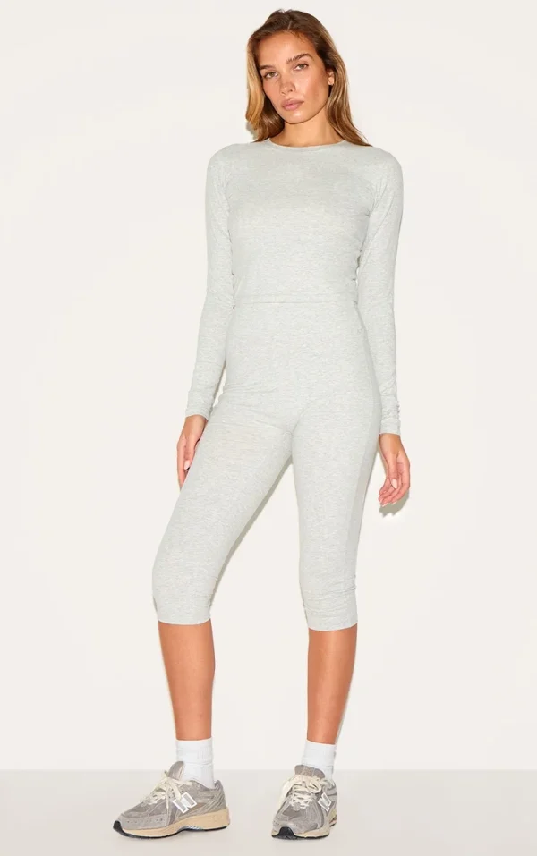Ash Grey Sculpt Pedal Pusher Leggings