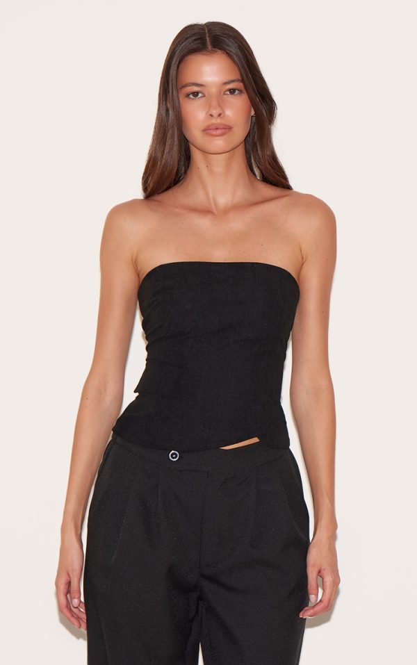Black Corduroy Bandeau