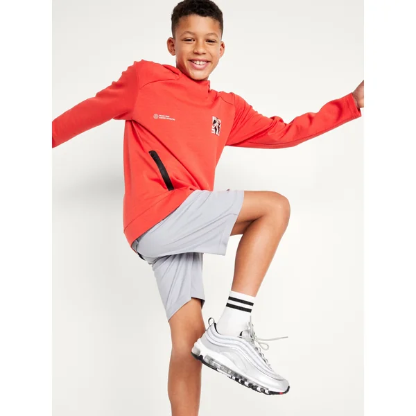 Above Knee Go-Dry Performance Shorts for Boys - Cloud Cover