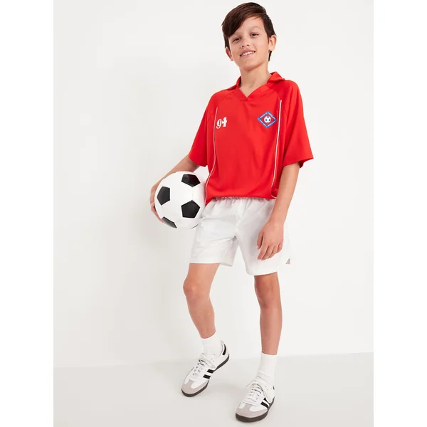Above Knee Performance Shorts for Boys - Calla Lily White