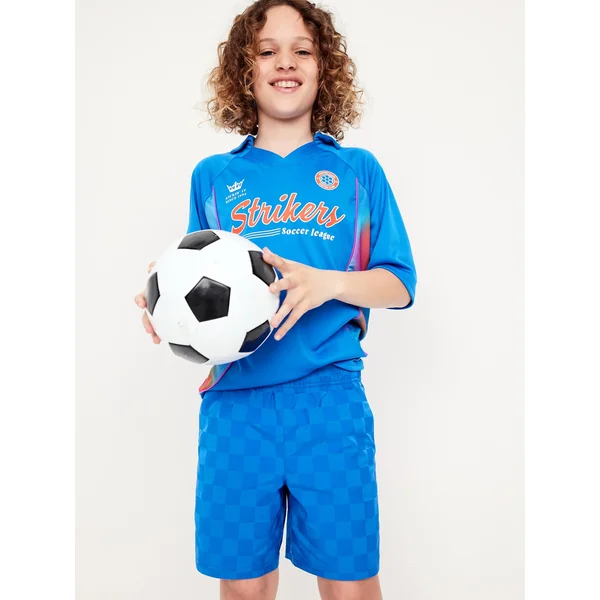 Above Knee Performance Shorts for Boys - Prize Winner Blue